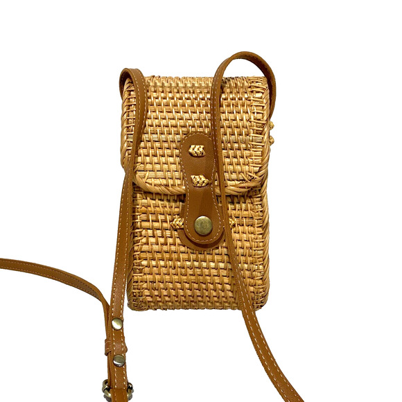 Woven Wicker Basket Purse Straw Crossbody Shoulderbag Casual Cottage Core Bag - Picture 2 of 10